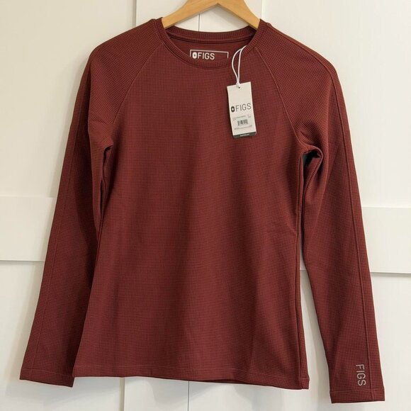 Figs Waffle Longsleeve Underscrub in Walnut, Size Small - Picture 8 of 11